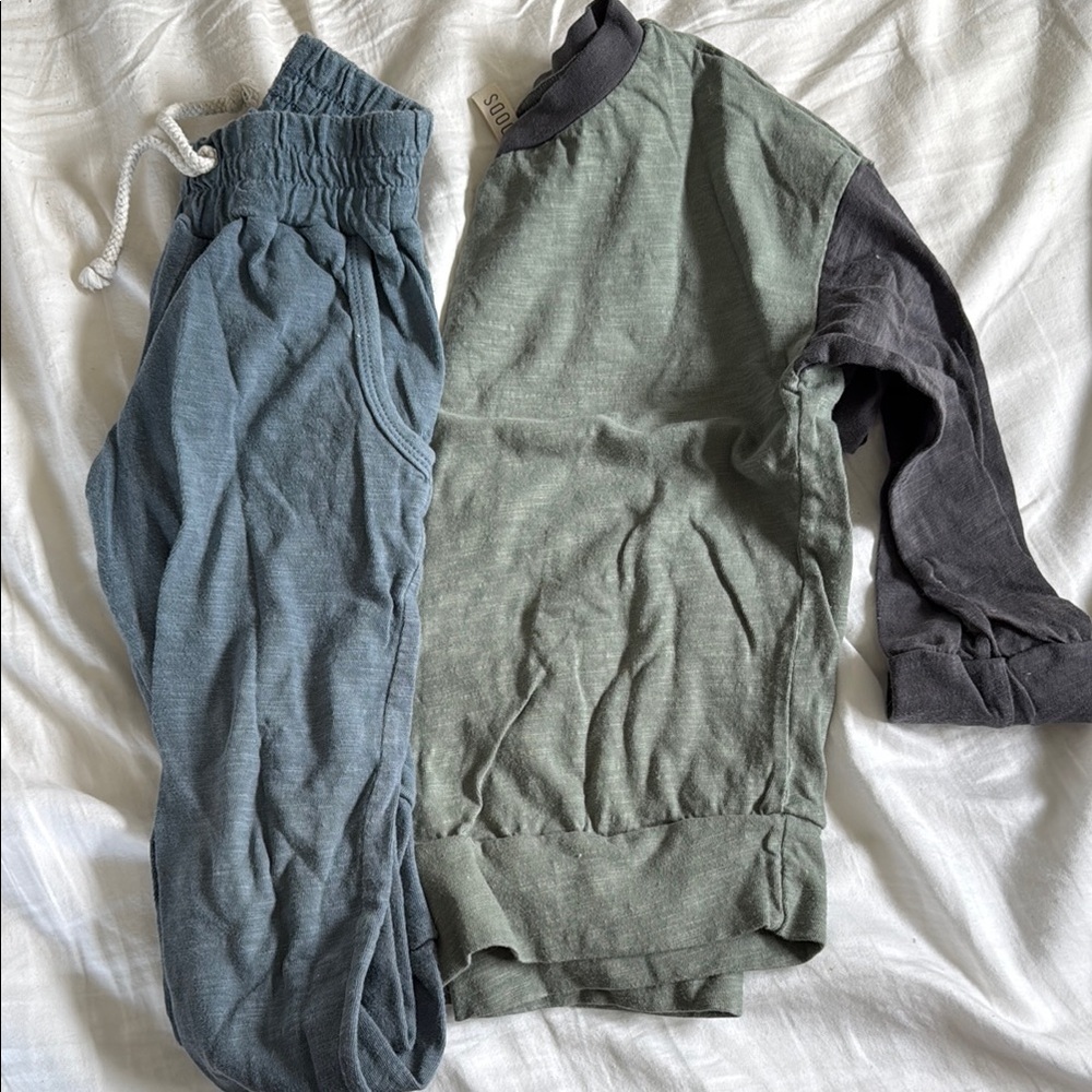 Green and Blue Loungewear Set